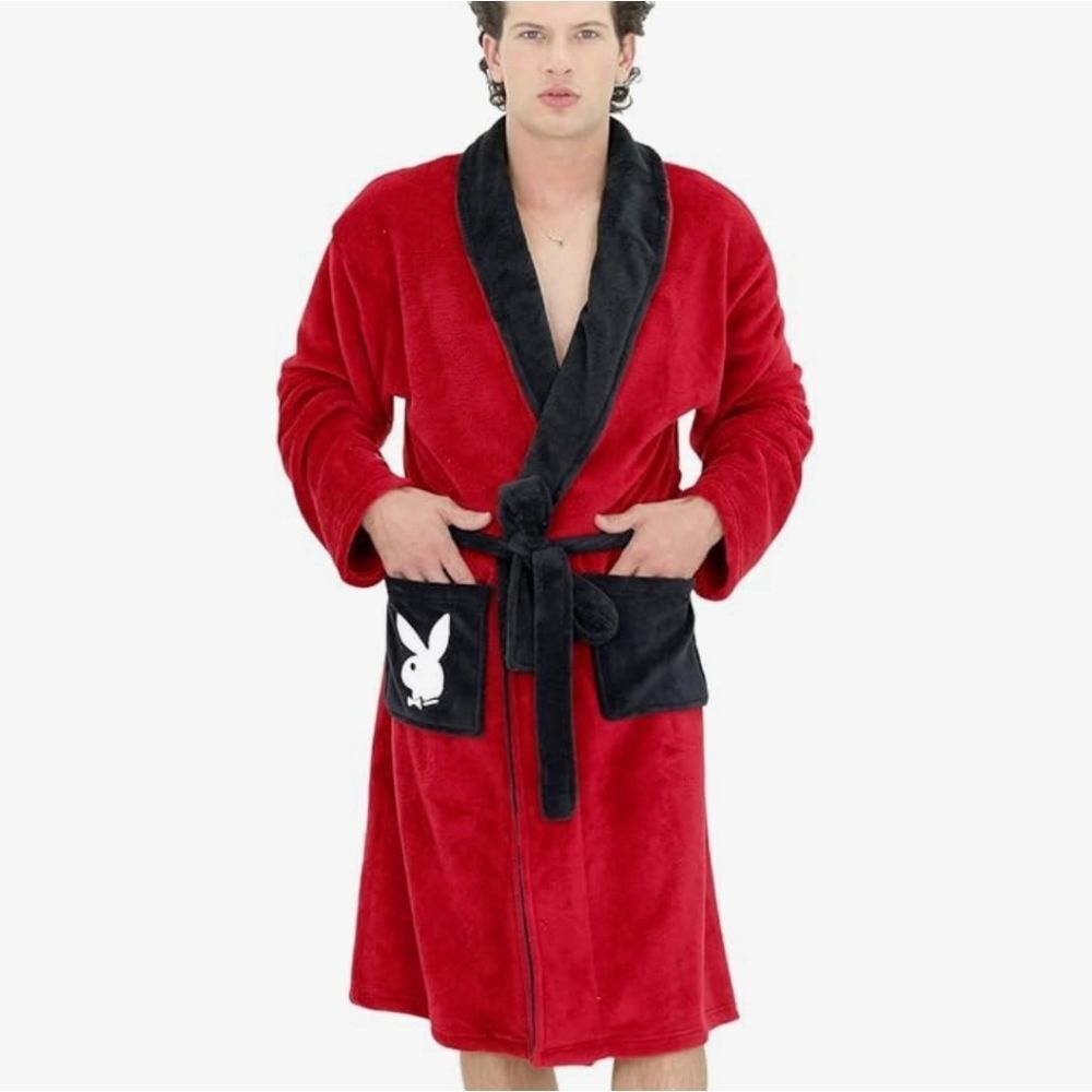 PLAYBOY‎ Hugh Hefner Bunny Pocket Plush Robe